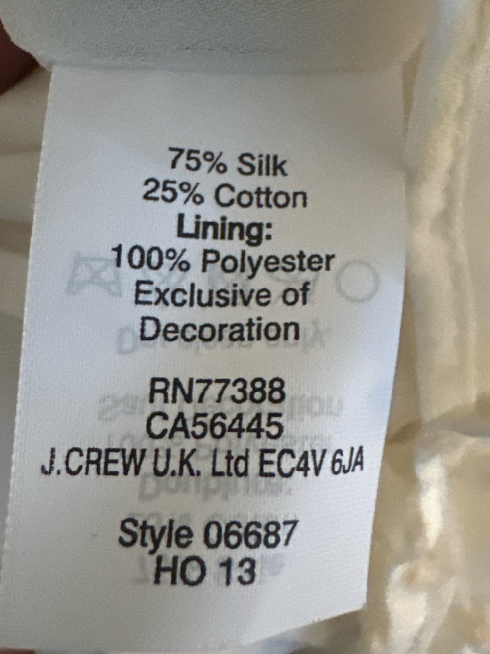 J.Crew Silk Blend Swiss Dot Lace Trim Blouse Cream Black Boho Preppy Top Size 4 - Picture 5 of 6